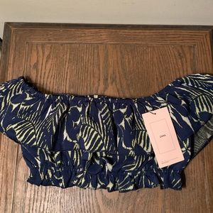 Navy and green Zara crop top